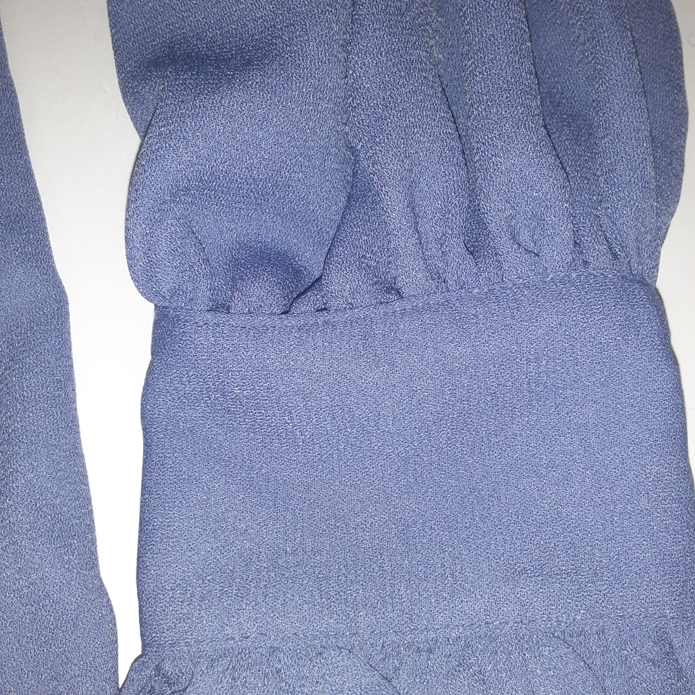 Halogen Ruffle Button Front Purple Blouse Size Xs - image 5